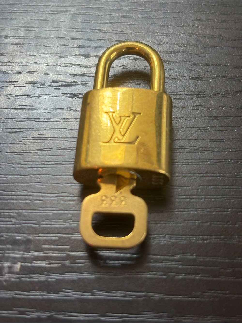 Authentic Louis Vuitton Padlock & Matching Key Set #333 – Vintage Gold Brass